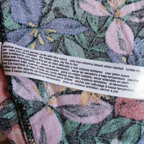 Eloquii Knot Front V-Neck Floral Flounce Dress Island Garland Sz Women's 20 Plus - Picture 10 of 10